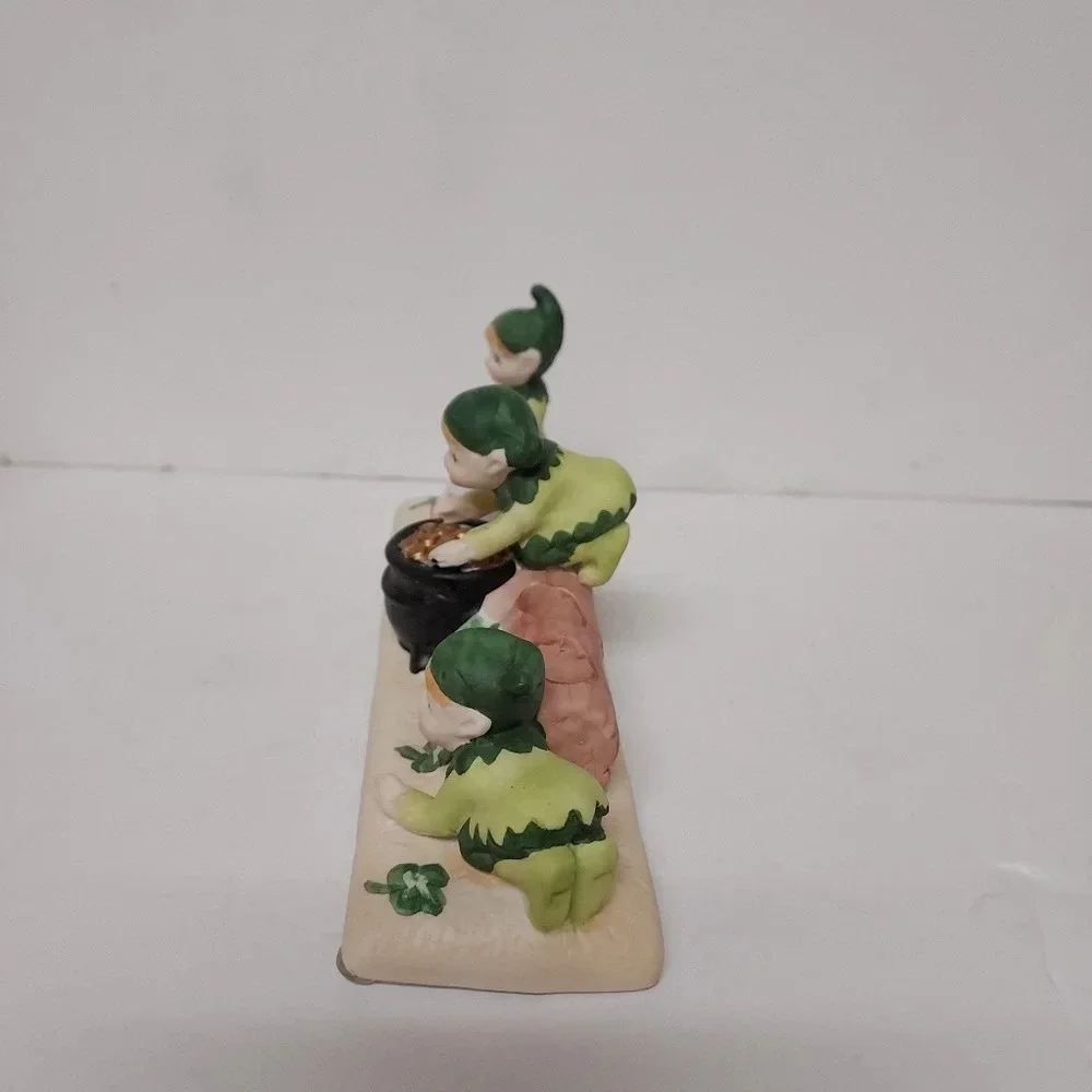 MSR Imports 1989 Vintage Porcelain Leprechaun Candle Holders - St. Patrick's Day